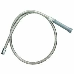 T&S Brass And Bronze Works T&S B-0048-H 48" Stainless Steel Flex Hose With Gray Handle And Polyurethane Liner