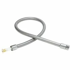 T&S Brass And Bronze Works T&S B-0054-H2A 48 5/8" Stainless Steel Flex Hose With Short Handle And Polyurethane Liner