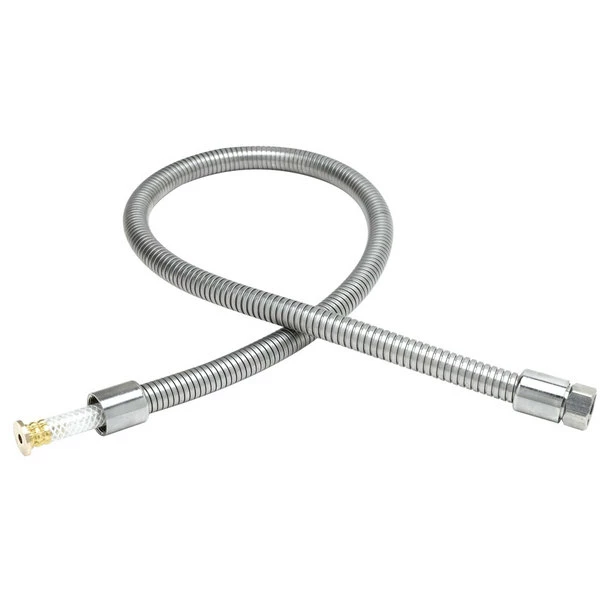 T&S Brass And Bronze Works T&S B-0054-H2A 48 5/8" Stainless Steel Flex Hose With Short Handle And Polyurethane Liner