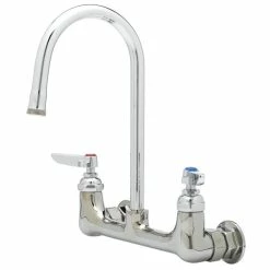 T&S Brass And Bronze Works T&S B-0330CR-PRISON Vandal Resistant Wall Mount Mixing Faucet With 8" Adjustable Centers, 5 9/16" Gooseneck, And Cerama Cartridges