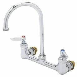 T&S Brass And Bronze Works T&S B-0331-CC Wall Mounted Faucet With 8" Centers, 5 11/16" Swivel Gooseneck, Eterna Cartridges, And CC Connections