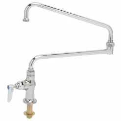 T&S Brass And Bronze Works T&S B-0319 Single Hole Deck Mount Single Pantry Mixing Faucet With Single Supply And 24" Double Joint Nozzle