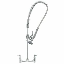 T&S Brass And Bronze Works T&S B-0133-CCB EasyInstall Wall Mounted 35 1/2" High Pre-Rinse Faucet With Adjustable 8" Centers, 44" Hose, And 6" Wall Bracket