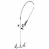 T&S Brass And Bronze Works T&S B-0133-B-145X EasyInstall Wall Mounted 27 1/2" High Pre-Rinse Faucet With Adjustable 8" Centers, 44" Hose, And 6" Wall Bracket