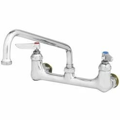 T&S Brass And Bronze Works T&S B-0231-CC-CR Wall Mounted Pantry Faucet With 8" Centers, 12" Swing Nozzle, Cerama Cartridges, And CC Connections