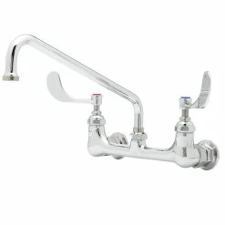 T&S Brass And Bronze Works T&S B-0231-WH4 Wall Mounted Pantry Faucet With 8" Adjustable Centers, 12" Swing Nozzle, Eterna Cartridges, And 4" Wrist Action Handles