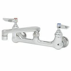 T&S Brass And Bronze Works T&S B-0234-BST Wall Mounted Pantry Faucet With 8" Adjustable Centers, 6" Cast Swing Spout, And Built-In Stops