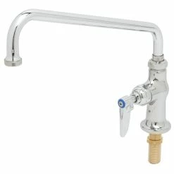 T&S Brass And Bronze Works T&S B-0206-01 Single Deck Mount Pantry Mixing Faucet With 12" Swing Nozzle And 4 5/8" Swivel Extension
