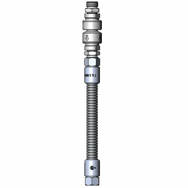 T&S Brass And Bronze Works T&S B-0012-VB Stainless Steel Flex Hose Assembly With Vacuum Breaker