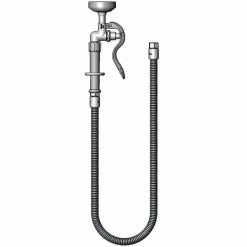 T&S Brass And Bronze Works T&S B-0044-H3 Hose Assembly With 44" Stainless Steel Flex Hose, B-0107 Spray Valve, And Adapters