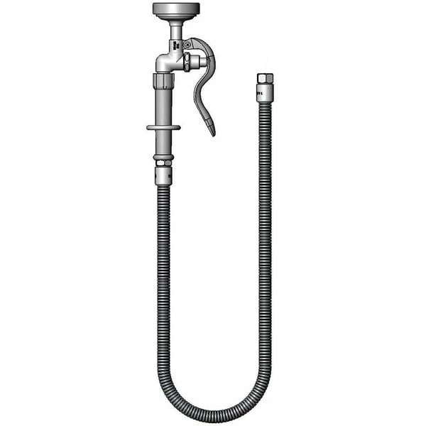 T&S Brass And Bronze Works T&S B-0044-H3 Hose Assembly With 44" Stainless Steel Flex Hose, B-0107 Spray Valve, And Adapters