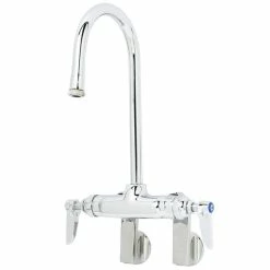 T&S Brass And Bronze Works T&S B-0340 Wall Mounted Pantry Faucet With 4" Adjustable Centers, 5 1/2" Rigid Gooseneck, And Eterna Cartridges