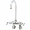 T&S Brass And Bronze Works T&S B-0341 Wall Mounted Mixing Faucet With 4" Adjustable Centers, 5 11/16" Swivel Gooseneck, And Eterna Cartridges