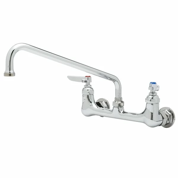 T&S Brass And Bronze Works T&S B-0230-02 Wall Mounted Faucet With 18" Swing Spout, 2.2 GPM Aerator, 8" Adjustable Centers, And Lever Handles