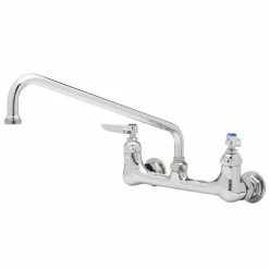 T&S Brass And Bronze Works T&S B-0231-A22-CVH Wall Mounted Pantry Faucet With 8" Adjustable Centers, 12" Swing Nozzle, Eterna Cartridges, And Check Valves