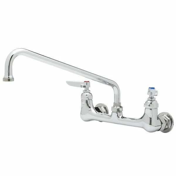 T&S Brass And Bronze Works T&S B-0231-A22-CVH Wall Mounted Pantry Faucet With 8" Adjustable Centers, 12" Swing Nozzle, Eterna Cartridges, And Check Valves
