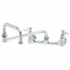T&S Brass And Bronze Works T&S B-0265 Wall Mounted Pantry Faucet With 8" Adjustable Centers, 18" Double-Jointed Swing Nozzle, And Eterna Cartridges