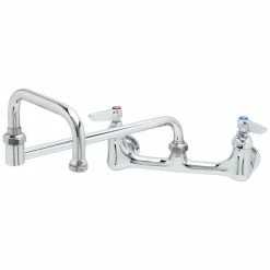 T&S Brass And Bronze Works T&S B-0266 Wall Mounted Pantry Faucet With 8" Adjustable Centers, 15" Double-Jointed Swing Nozzle, And Eterna Cartridges