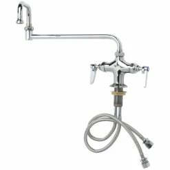 T&S Brass And Bronze Works T&S B-0251 Deck Mounted Pantry Faucet With Flex Inlets And 15" Double-Jointed Swing Nozzle