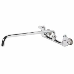 T&S Brass And Bronze Works Equip By T&S 5F-8WLX18 Wall Mounted Faucet With 18 1/8" Swing Spout, 5.2 GPM Laminar Flow Device, 8" Adjustable Centers, And Lever Handles