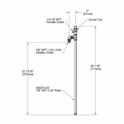 T&S Brass And Bronze Works T&S 005310-40 24" Riser Assembly With Swivel Tee