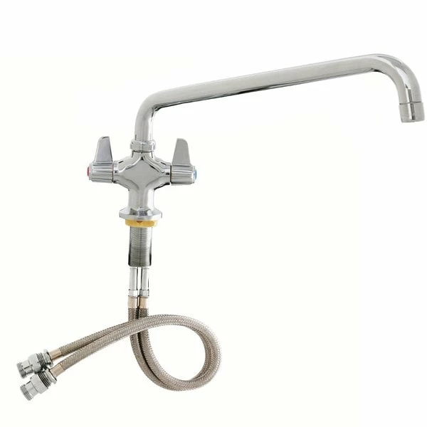 T&S Brass And Bronze Works Equip By T&S 5F-2SLX18 Deck Mount Single Hole Faucet With 18 1/8" Swing Nozzle And Lever Handles