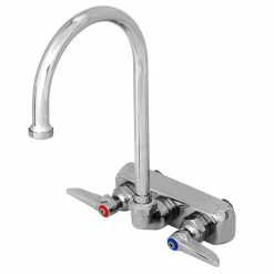 T&S Brass And Bronze Works T&S B-1147-XS Wall Mount Workboard Faucet With 8" Centers, 5 3/4" Gooseneck Spout, Escutcheon, Stream Regulator, And Tailpieces