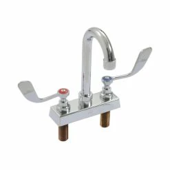 Eagle Group 301005 Deck Mounted Faucet With 9" Gooseneck Nozzle, 4" Centers, And Wrist Handles