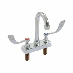 Eagle Group 301004 Deck Mounted Faucet With 8 5/8" Gooseneck Nozzle, 4" Centers, And Wrist Handles