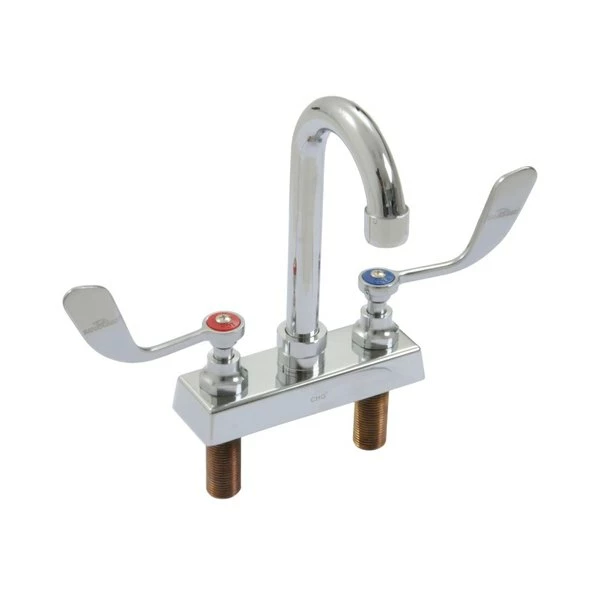Eagle Group 301004 Deck Mounted Faucet With 8 5/8" Gooseneck Nozzle, 4" Centers, And Wrist Handles