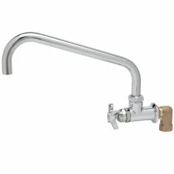 T&S Brass And Bronze Works T&S BF-0299-08 Big Flo Polished Chrome Single Hole Wall Mount Faucet With 90 Degree Installation Kit, 8" Swing Nozzle, And 4 Arm Handle