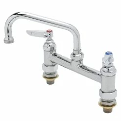 T&S Brass And Bronze Works T&S B-0220-EE-061X Deck Mount Faucet With 8" Centers, 10" Swing Nozzle, Eterna Cartridges, And EE Connections