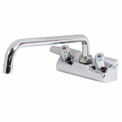 T&S Brass And Bronze Works Equip By T&S 5F-4WLX06 Wall Mounted Faucet With 6 1/8" Swing Spout, 2.2 GPM Aerator, 4" Centers, And Lever Handles