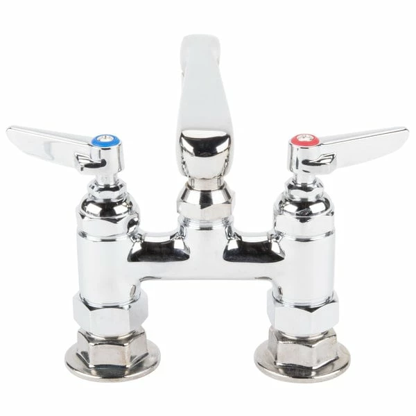T&S Brass And Bronze Works T&S B-2501-CR Deck Mount Mixing Faucet With 4" Adjustable Centers, 6" Cast Spout, And Cerama Cartridges - Image 5
