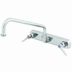 T&S Brass And Bronze Works T&S B-1126-XS Wall Mount Workboard Faucet With 8" Centers, 8" Swing Nozzle, Escutcheon, And Tailpieces