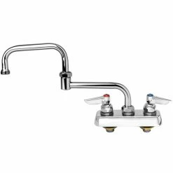 T&S Brass And Bronze Works T&S B-1130 Deck Mounted Workboard Faucet With 3 1/2" Centers - 18" Double Jointed Swing Nozzle